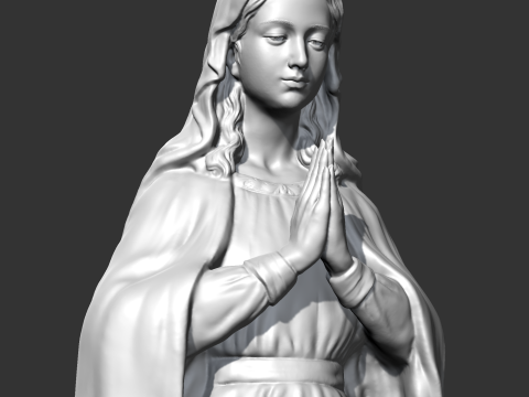 Virgin Mary Statue V2 3D print model 3D 打印模型