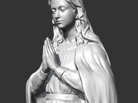 Virgin Mary Statue V2 3D print model 3D 打印模型