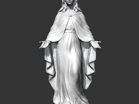 Virgin Mary Statue V3 3D print model 3D Print Model