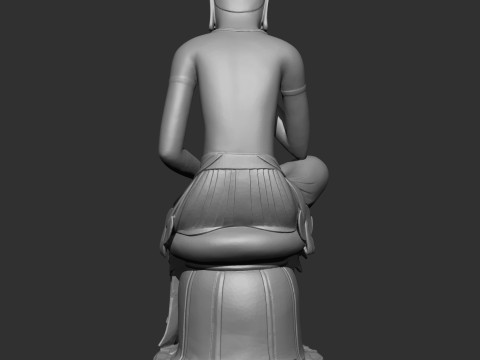 Gilt-bronze Maitreya in Meditation 3D print model Modèles 3D en vedette