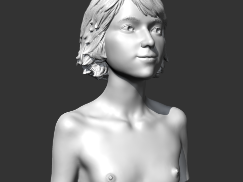SC girl bust E 3D print model Modello di stampa 3D