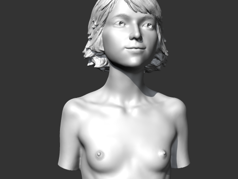 SC girl bust E 3D print model Modello di stampa 3D