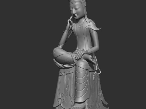 Gilt-bronze Maitreya in Meditation 78 3D print model 3D प्रिंट मॉडल