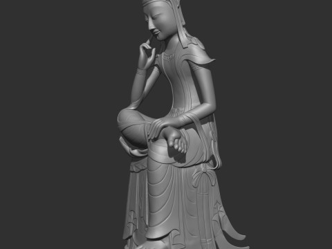 Gilt-bronze Maitreya in Meditation 78 3D print model 3D प्रिंट मॉडल