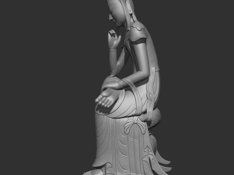 Gilt-bronze Maitreya in Meditation 78 3D print model 3D प्रिंट मॉडल