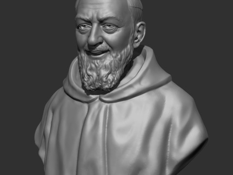 Padre Pio 3D print model Model Cetak 3D