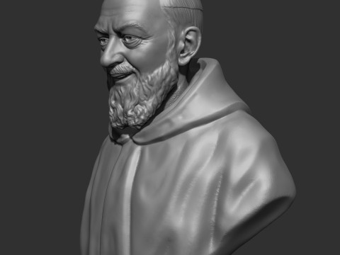 Padre Pio 3D print model Model Cetak 3D