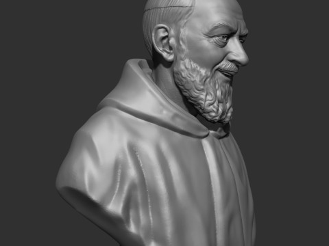 Padre Pio 3D print model Model Cetak 3D