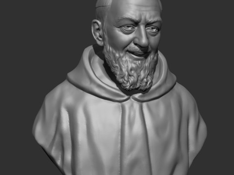 Padre Pio 3D print model Model Cetak 3D