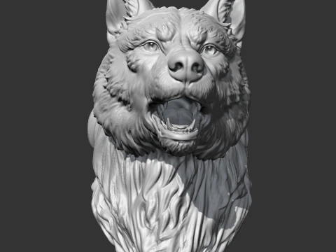 Cabeza de lobo AM02 modelo de impresi&oacute;n 3D Modelo de impresión 3D