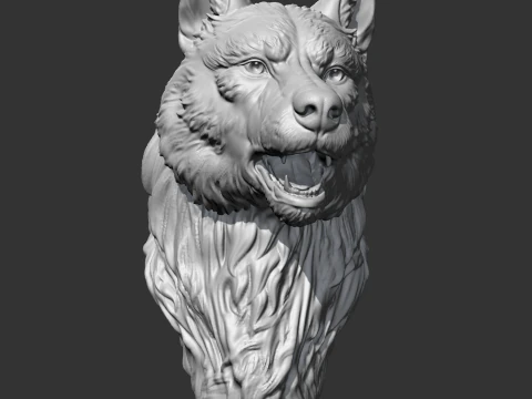 Wolf Head AM02 3D print model 3D Print Model