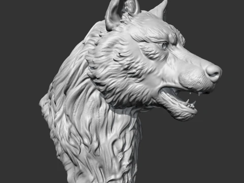 Wolf Head AM02 3D print model 3D Print Model
