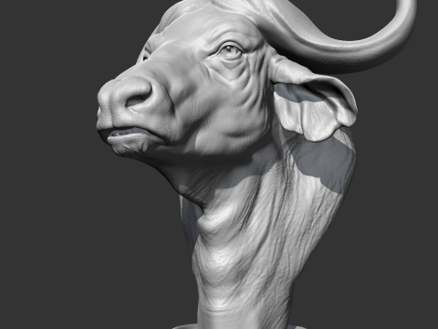 Buffalo Head AM03 3D print model Modèles 3D en vedette