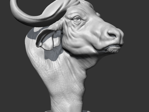 Buffalo Head AM03 3D print model Modèles 3D en vedette