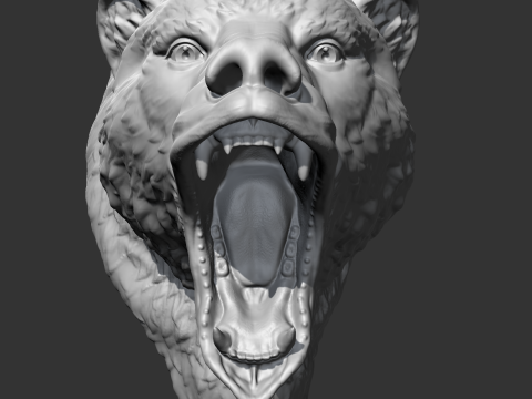 Grizzly Bear Head AM06 3D print model 3Dプリントモデル