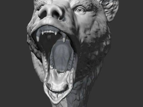Grizzly Bear Head AM06 3D print model 3D Print Model