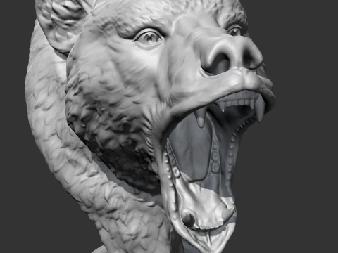 Grizzly Bear Head AM06 3D print model 3D Print Model