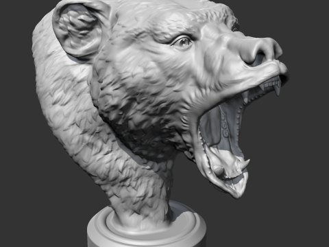 Grizzly Bear Head AM06 3D print model 3D Принт Модель