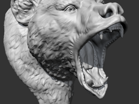 Grizzly Bear Head AM06 3D print model 3D Принт Модель