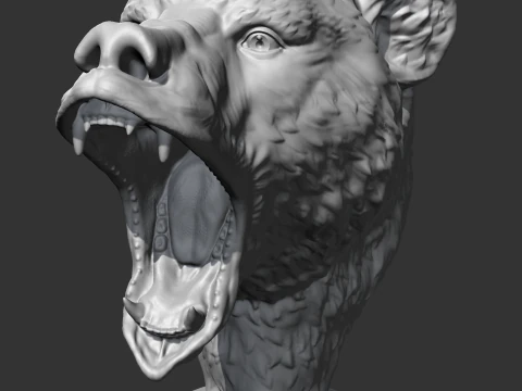 Grizzly Bear Head AM06 3D print model 3D Print Model