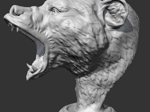 Grizzly Bear Head AM06 3D print model 3D Принт Модель