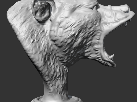Grizzly Bear Head AM06 3D print model 3D Принт Модель