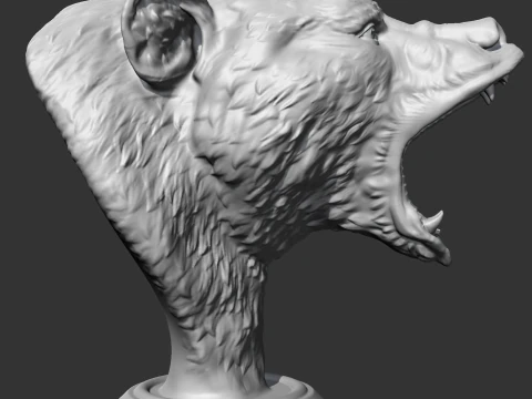 Grizzly Bear Head AM06 3D print model 3D Print Model