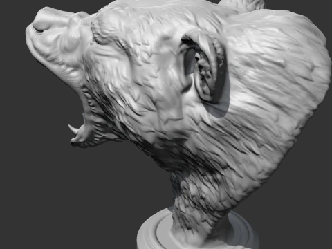 Grizzly Bear Head AM06 3D print model 3D Print Model