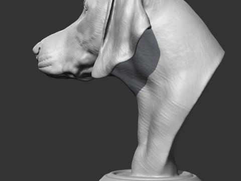 Weimaraner Head AM10 3D print model 3D Print Model