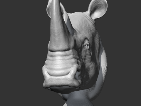 Rhino Head AM12 3D print model 3Dプリントモデル