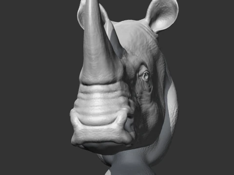 Rhino Head AM12 3D print model 3D Print Model