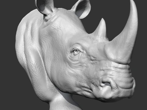 Rhino Head AM12 3D print model 3D Print Model