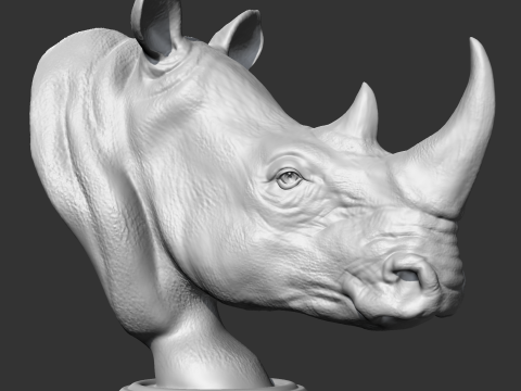 Rhino Head AM12 3D print model 3Dプリントモデル