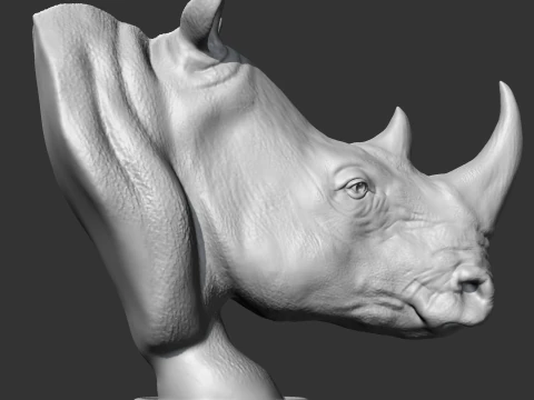 Rhino Head AM12 3D print model 3D Print Model