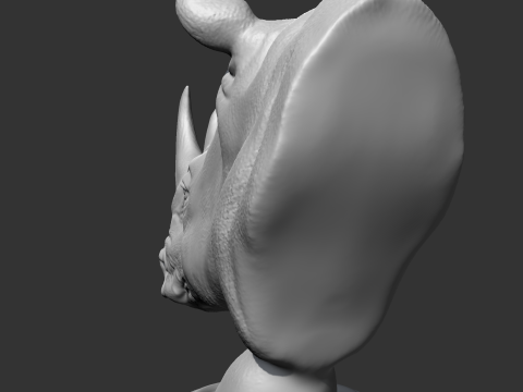 Rhino Head AM12 3D print model 3Dプリントモデル