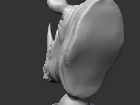 Rhino Head AM12 3D print model 3D Print Model