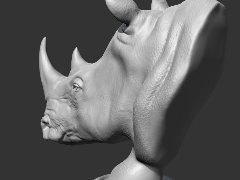 Rhino Head AM12 3D print model 3Dプリントモデル