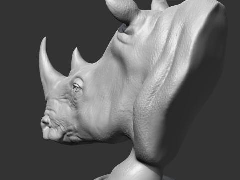 Rhino Head AM12 3D print model 3D Print Model