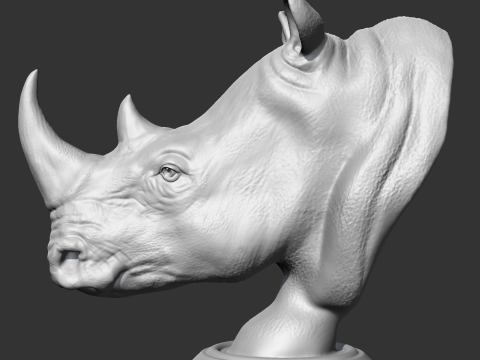 Rhino Head AM12 3D print model 3Dプリントモデル