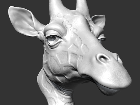 Giraffe Head AM13 3D print model Modello di stampa 3D