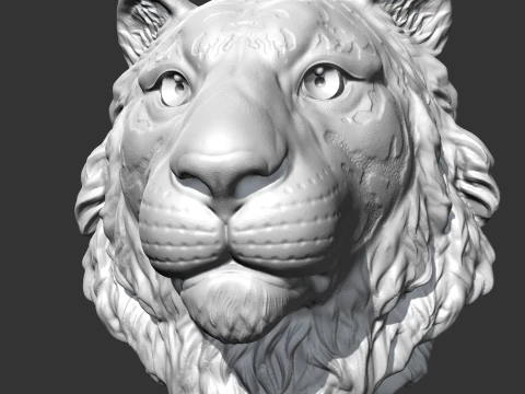 Tiger Head AM16 3D print model 3D Print Model