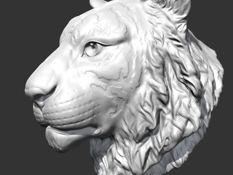 Tiger Head AM16 3D print model 3D Print Model