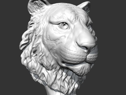 Tiger Head AM16 3D print model 3D Print Model