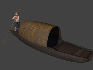 Chinese Boat man 3D 모델