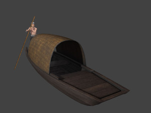 Chinese Boat man Modelo 3D