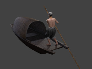 Chinese Boat man Modelo 3D