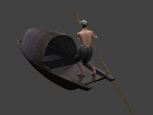 Chinese Boat man 3D Model