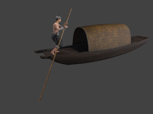 Chinese Boat man Modelo 3D
