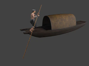 Chinese Boat man 3D Model