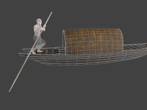 Chinese Boat man 3D Model